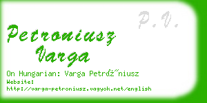 petroniusz varga business card